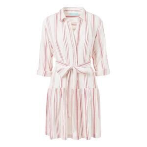 Melissa Odabash Amelia White & Red Striped Cotton Mini Shirt Dress Size Large